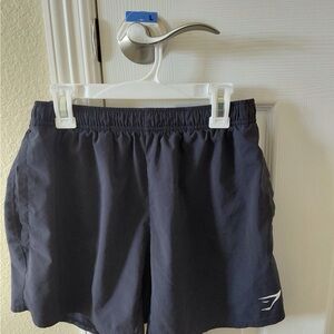 Gymshark Black Athletic Shorts with White Logo